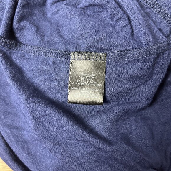 Women's Fraiche by J Navy Wrap Dress Long Sleeve Tie Front Stretchy Knit Small - Picture 7 of 8